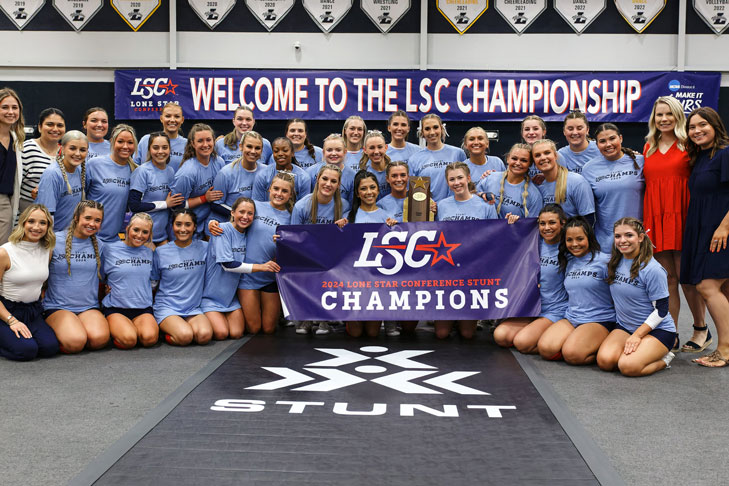DBU STUNT wins the championship at the Lone Star Conference Tournament